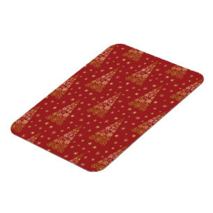Ímã Árvore Elegante Vermelha e Dourada