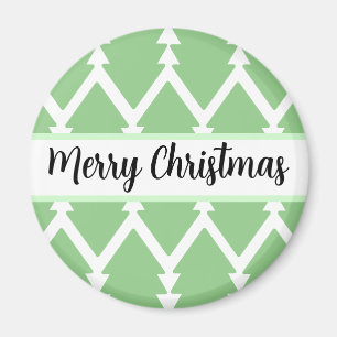 Imã Árvore Feliz de Natal Design verde claro"