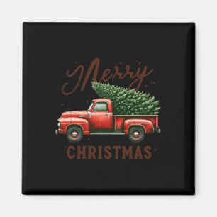 Imã Árvore Feliz De Natal No Vagão Vermelho Vintage Ch
