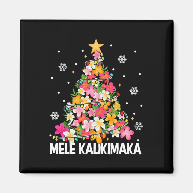 Imã Árvore Floral de Natal Havaiana Mele Kalikimaka Tr (Frente)