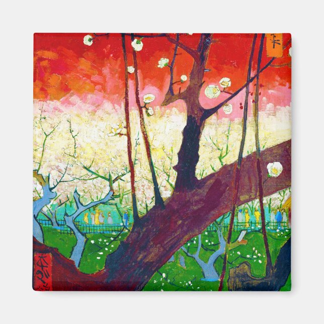 Imã Árvore florescente de ameixa (após Hiroshige), Van (Frente)