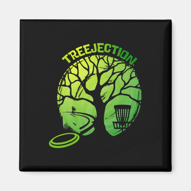 Imã Árvore Gráfica de Disc Golf Engraçada (Frente)