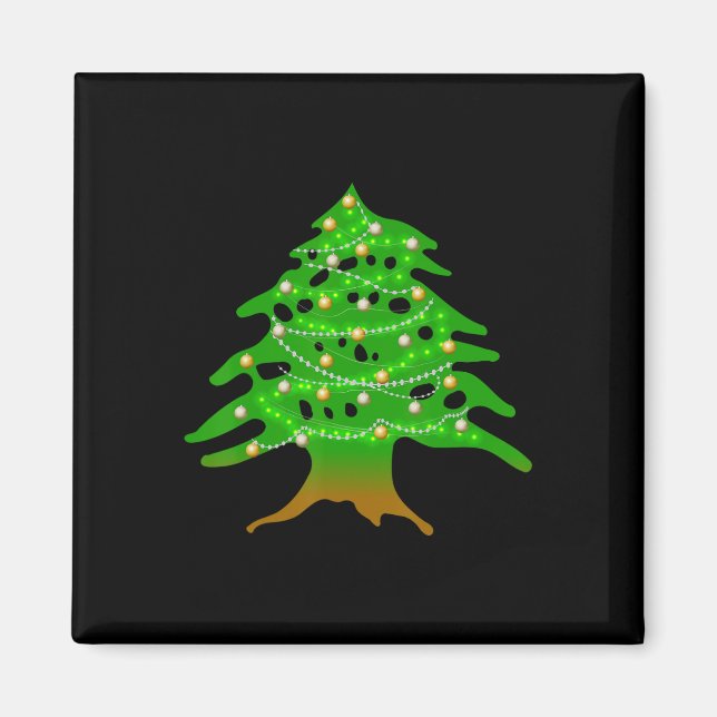 Imã Árvore Libanesa Natal Bandeira do Líbano Ced (Frente)