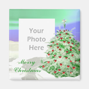 Imã Árvore Natal de Corações (quadro fotográfico)