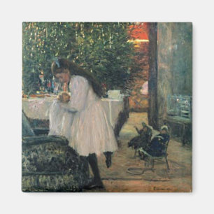 Imã Árvore Natal Feriado Rapariga e Arte de Vintage Be