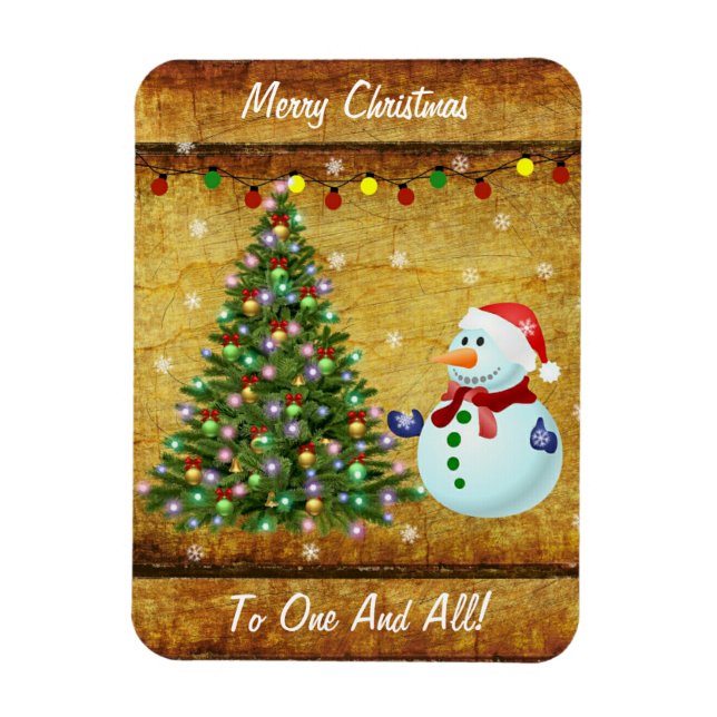 Ímã Árvore Natal Snowman (Vertical)