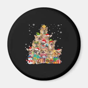 Imã Árvore natalícia Xmas Luzes Chihuahua Clássica T-S