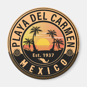 Imã Árvore Palm Playa del Carmen Retro 80s Placa Mexic