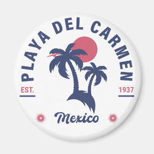 Imã Árvore Palm Playa del Carmen Retro 80s Placa Mexic