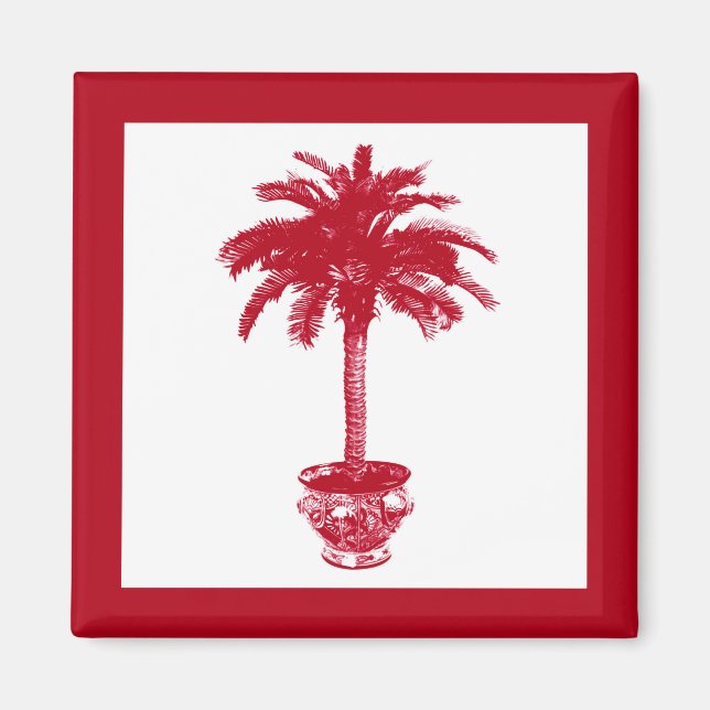 Imã Árvore Palm Potente - vermelho e branco profundos (Frente)