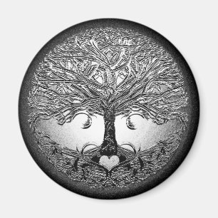 Imã Árvore Prateada com Coração