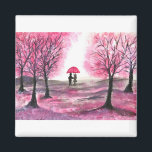 Imã Árvore russa do amor do casal de cereja floresce<br><div class="desc">O casal de cerejeira trabalho de arte de amor de casamento russo floresce. Aniversário de casamento,  convites de casamento,  Dia do Namorados. Casal romântico,  noiva e noivo,  primeiro encontro,  primeiro amor. A cereja rosa floresce a árvore das flores. Decoração de casa. Decoração chic.</div>