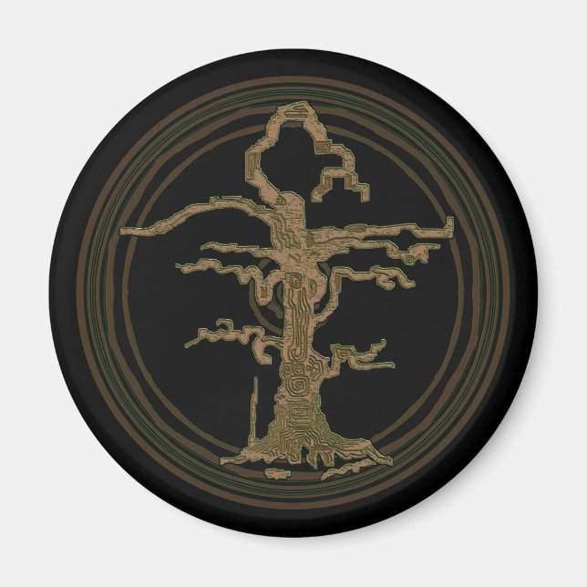 Imã Árvore sem fio marrom abstrato (Frente)