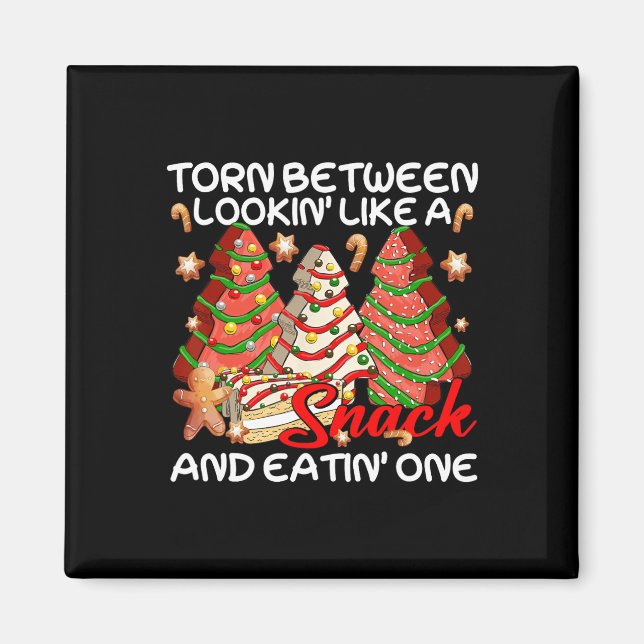 Imã Árvore Xmas Torcida Entre Olhar Como Um Bolo De In (Frente)