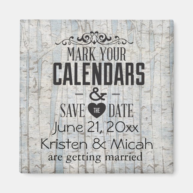 Imã Árvores Brancas Salvem a Data (Frente)