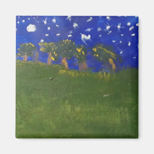 Imã árvores com íman de pintura de colina por jamie