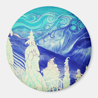 Imã Árvores de inverno em direção ao entalhe