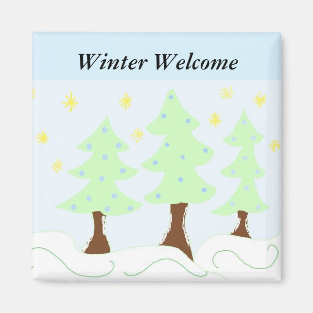 Imã Árvores de Natal - Boas-vindas de Inverno (Frente)