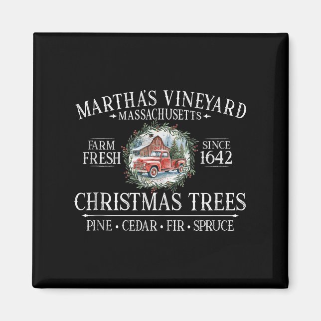 Imã Árvores de Natal de Martha's Vineyard Ma Caminhão  (Frente)
