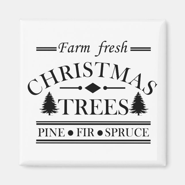 Imã Árvores de Natal de Pinheiro Frescas da Fazenda Mo (Frente)