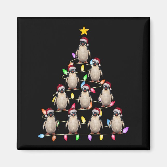 Imã Árvores de Natal Luzes Homens Papais noeis Pinguin (Frente)