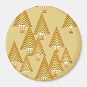 Imã Árvores de Natal metálicas modernas - dourado amar