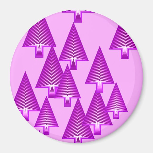 Imã Árvores de Natal metálicas modernas - violeta (Frente)
