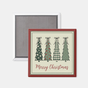Imã Árvores de Natal Rústicas Personalizadas