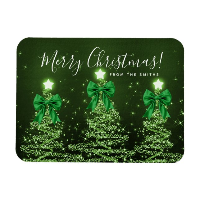 Ímã Árvores de Natal Verdes de Férias Saudação  (Horizontal)