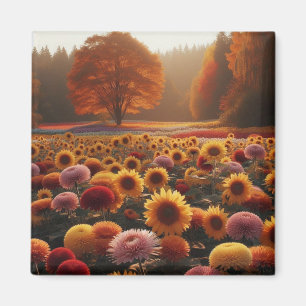 Imã Árvores de outono/campo com mães
