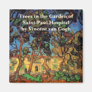 Imã Árvores de Van Gogh no Jardim, Hospital de Saint P