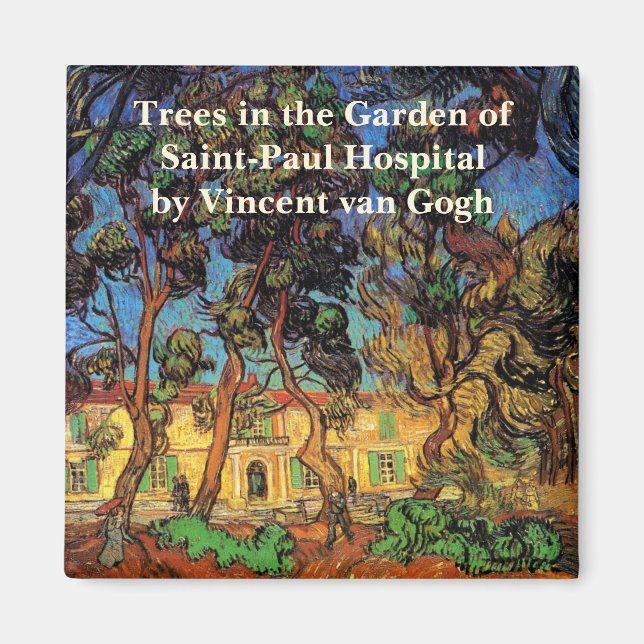 Imã Árvores de Van Gogh no Jardim, Hospital de Saint P (Frente)