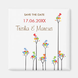 Imã Árvores Pontas e Pássaros Cortantes Guardam Data /