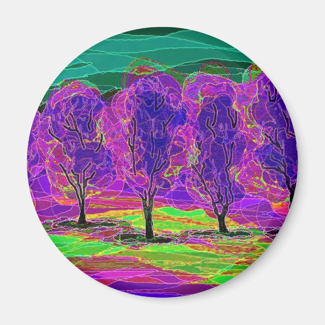 Imã Árvores Roxas... Íman (Frente)