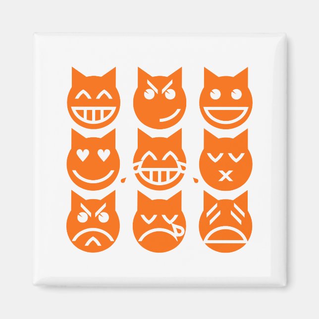 Imã As 9 Vidas do Gato Emoji (Frente)
