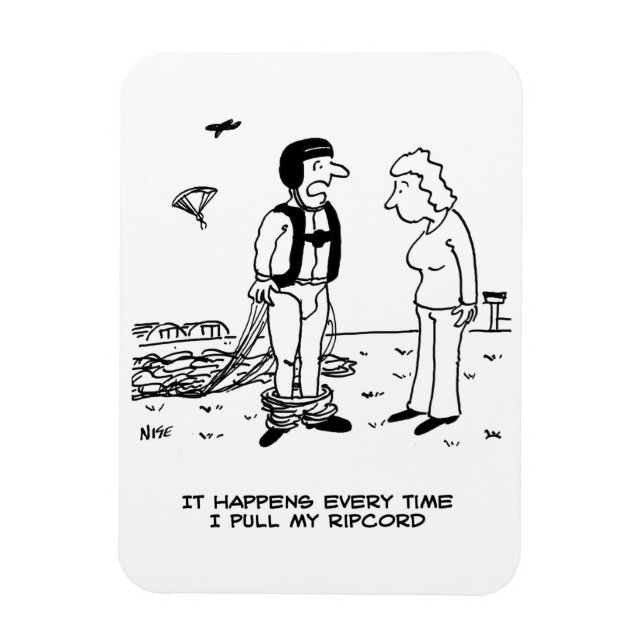 Ímã As calças do paraquedista caem. (Vertical)