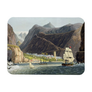 Ímã As estradas, St Helena, gravado por Robert Havell
