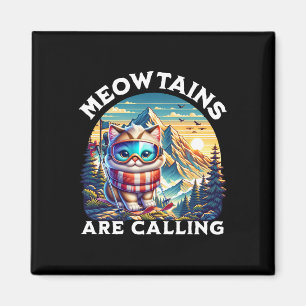 Imã As Meowtain Estão Chamando O Gato Engraçado Esquia