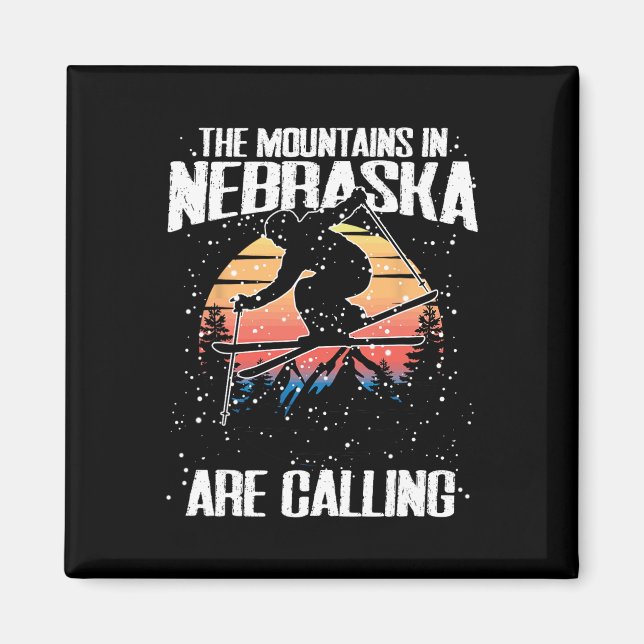 Imã As Montanhas De Nebraska Estão Chamando De Esqui E (Frente)