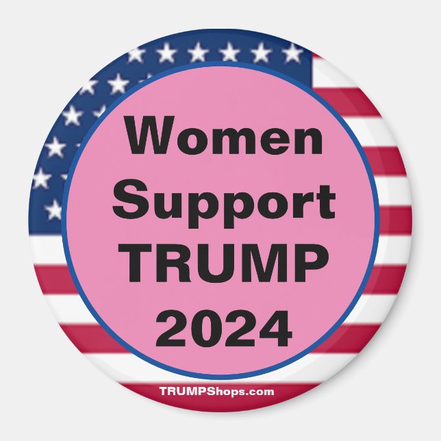Imã As mulheres dão suporte ao TRUMP 2024 Pink Magnet (Frente)
