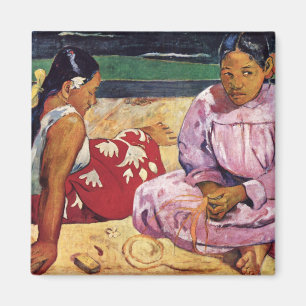Imã As mulheres taitianas na praia, Paul Gauguin