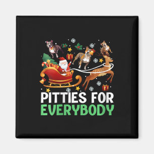 Imã As Mulheres Vestiam O Cachorro De Pitbull De Natal