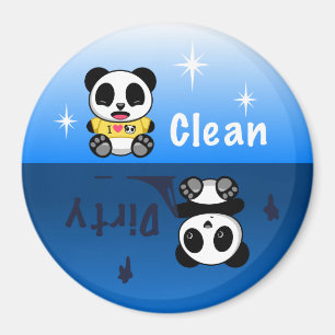 Imã As pandas pequenas bonitos limpam sujo