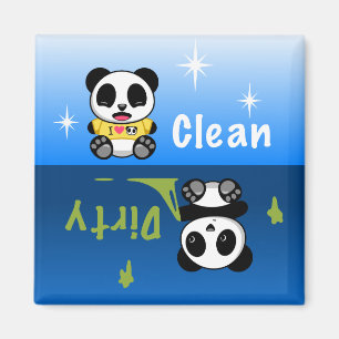 Imã As pandas pequenas bonitos limpam sujo