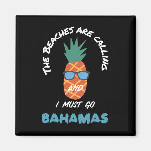 Imã As praias chamam Bahamas Souvenir Pineapple Sun