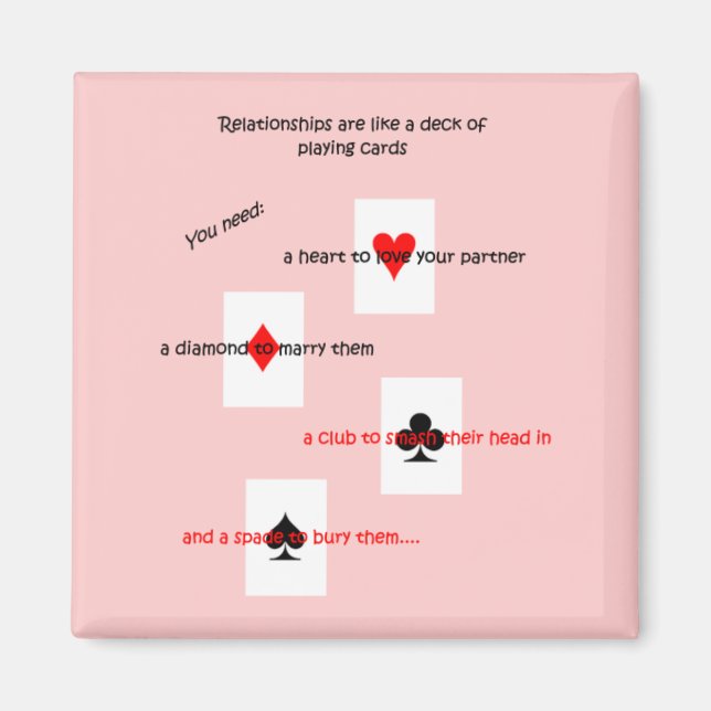 Imã As relações são como um baralho de cartas. (Frente)