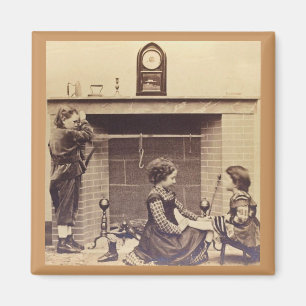 Imã As reservas foram penduradas pela chaminé com cuid