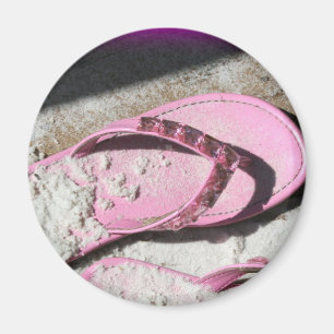 Imã As sandálias arenosas cor-de-rosa do falhanço de