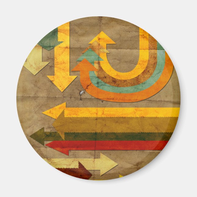 Imã As setas coloridas antigas formam papel antigo (Frente)