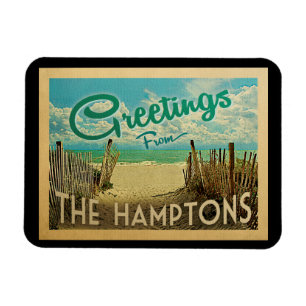 Ímã As viagens vintage da praia de Hamptons